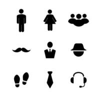 mannetje en vrouw pictogrammen reeks over- wit achtergrond, avatar silhouet stijl, vector illustratie. mensen pictogrammen.