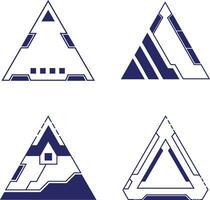 reeks van driehoek futuristische hud kader, met meetkundig vorm geven aan. vector illustratie