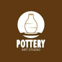 pottenbakkerij kunst studio logo vector sjabloon illustratie