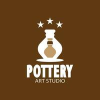 pottenbakkerij kunst studio logo vector sjabloon illustratie