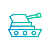 tank icoon helling groen blauw kleur leger symbool perfect. vector