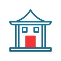 boog icoon duotoon rood blauw kleur Chinese nieuw jaar symbool perfect. vector