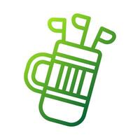 rugzak icoon helling groen kleur sport symbool illustratie. vector
