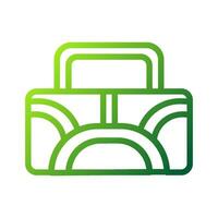 rugzak icoon helling groen kleur sport symbool illustratie. vector