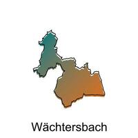 kaart stad van wachtersbach, wereld kaart Internationale vector sjabloon met schets illustratie ontwerp