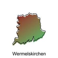 kaart van weermelskirchen stad modern kleurrijk ontwerp, illustratie vector ontwerp sjabloon