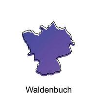 kaart stad van Waldenbuch, wereld kaart Internationale vector sjabloon met schets illustratie ontwerp