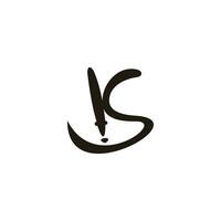 brief ks inkt pen symbool logo vector