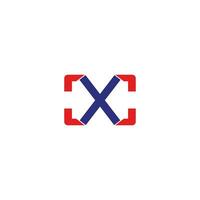 brief xc meetkundig dimensionaal logo vector