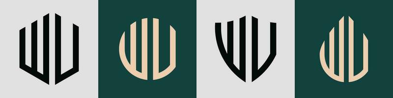 creatief gemakkelijk eerste brieven wv logo ontwerpen bundel. vector