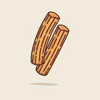 churros voedsel drijvend gemakkelijk tekenfilm vector illustratie voedsel concept icoon geïsoleerd