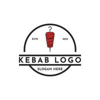 kebab logo ontwerp creatief idee wijnoogst retro stijl vector