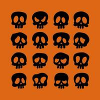 vlak schedels met decoratief botten halloween thema vector