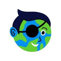 aarde emoji lach - gelukkig emoticon - geïsoleerd vector illustratie