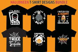 halloween t overhemd ontwerp bundel vector