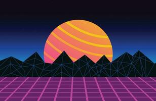 retro 80s futuristische achtergrond vector