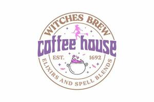heksen brouwen koffie huis elixers en spellen mengsels halloween t overhemd ontwerp vector