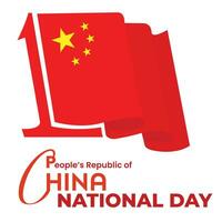 vector illustratie van mensen republiek van China nationaal dag, vlag, groet kaart en banier ontwerp
