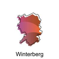 kaart van winterberg ontwerp sjabloon, vector illustratie van kaart Duitsland Aan wit achtergrond