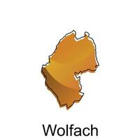 kaart van wolfach ontwerp sjabloon, vector illustratie van kaart Duitsland Aan wit achtergrond