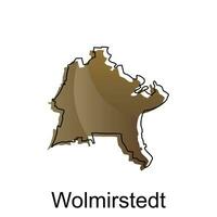 kaart van wolmirstedt ontwerp sjabloon, vector illustratie van kaart Duitsland Aan wit achtergrond