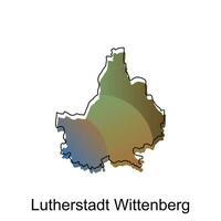 kaart van lutherstadt wittenberg ontwerp sjabloon, vector illustratie van kaart Duitsland Aan wit achtergrond