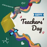 sociaal media sjabloon gelukkig leraren' dag achtergrond v5 vector