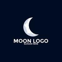 maan logo vector icoon, gemakkelijk maan logo ontwerp sjabloon