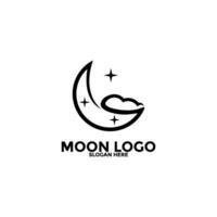 maan logo vector icoon, gemakkelijk maan logo ontwerp sjabloon