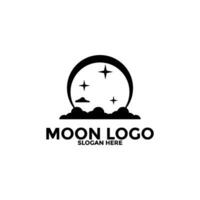 maan logo vector icoon, gemakkelijk maan logo ontwerp sjabloon