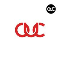 brief ouc monogram logo ontwerp vector