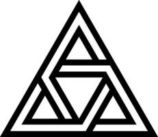 logo tatoeëren driehoek in elkaar grijpende kanten, vector futuristische ontwerp wetenschappelijk vooruitgang