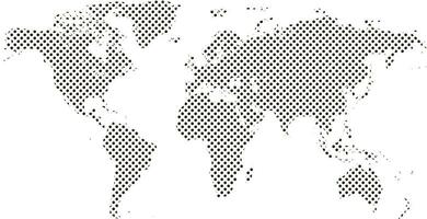 pixel kaart wereld. stippel wereld kaart. vector halftone horizontaal banier