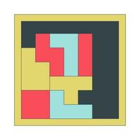 Tetris tetromino's kubus vlak lijn kleur geïsoleerd vector voorwerp. puzzels stukken. bewerkbare klem kunst beeld Aan wit achtergrond. gemakkelijk schets tekenfilm plek illustratie voor web ontwerp