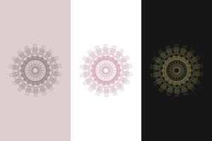 mandala decoratief en decoratief zwart in wit en gouden abstracte kleurrijke designcollectie vector