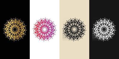 mandala decoratief en decoratief zwart in wit en gouden abstracte kleurrijke designcollectie vector