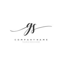 eerste brief gs logo, bloem handschrift logo ontwerp, vector logo voor Dames schoonheid, salon, massage, kunstmatig of spa merk kunst.