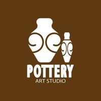 pottenbakkerij kunst studio logo vector sjabloon illustratie