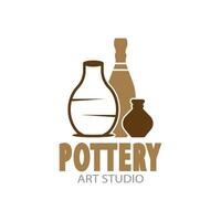 pottenbakkerij kunst studio logo vector sjabloon illustratie