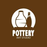 pottenbakkerij kunst studio logo vector sjabloon illustratie