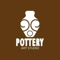 pottenbakkerij kunst studio logo vector sjabloon illustratie