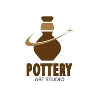 pottenbakkerij kunst studio logo vector sjabloon illustratie