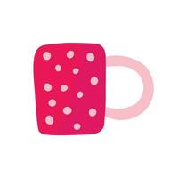 roze tekening Scandinavisch koffie mok. cafe en bakkerijen ontwerp concept. vector