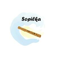 sopilka. traditioneel slavisch, oekraïens musical instrument. vector illustratie