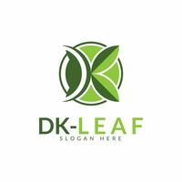 brief k of dk blad logo vector. vector