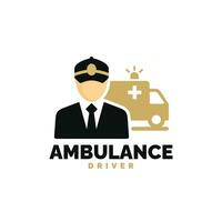 ambulance bestuurder logo ontwerp vector illustratie