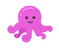 gelukkig Octopus onderwater- fantasie semi vlak kleur vector karakter. kawaii octopussen leven schepsel. bewerkbare vol lichaam personage Aan wit. gemakkelijk tekenfilm plek illustratie voor web grafisch ontwerp