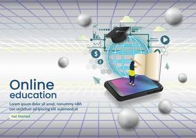 kennis online online educatie online wedsite design vector