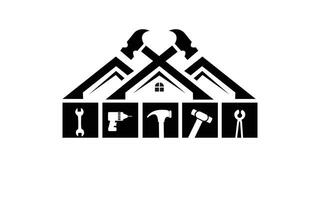 huis reparatie logo vector sjabloon en symbool vrij vector