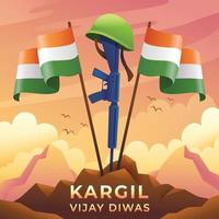 kargil vijay diwas indisch leger gedenkteken vector